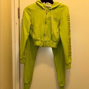Lime Green Hoodie and Joggers Set